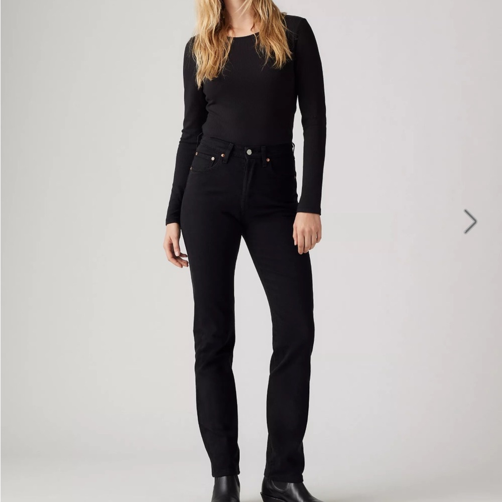 Levi's 501 Original Fit Women's High Rise Black Jeans, Size 27 (26” inseam)